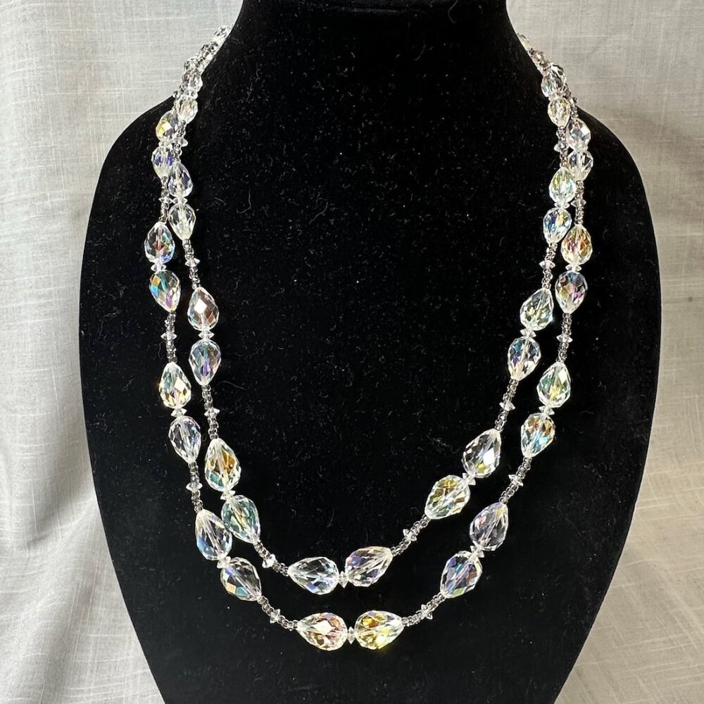 Vintage Vendome AB Crystal Double Strand Necklace